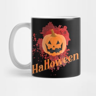 Halloween pumpkin with blood in the background Mug